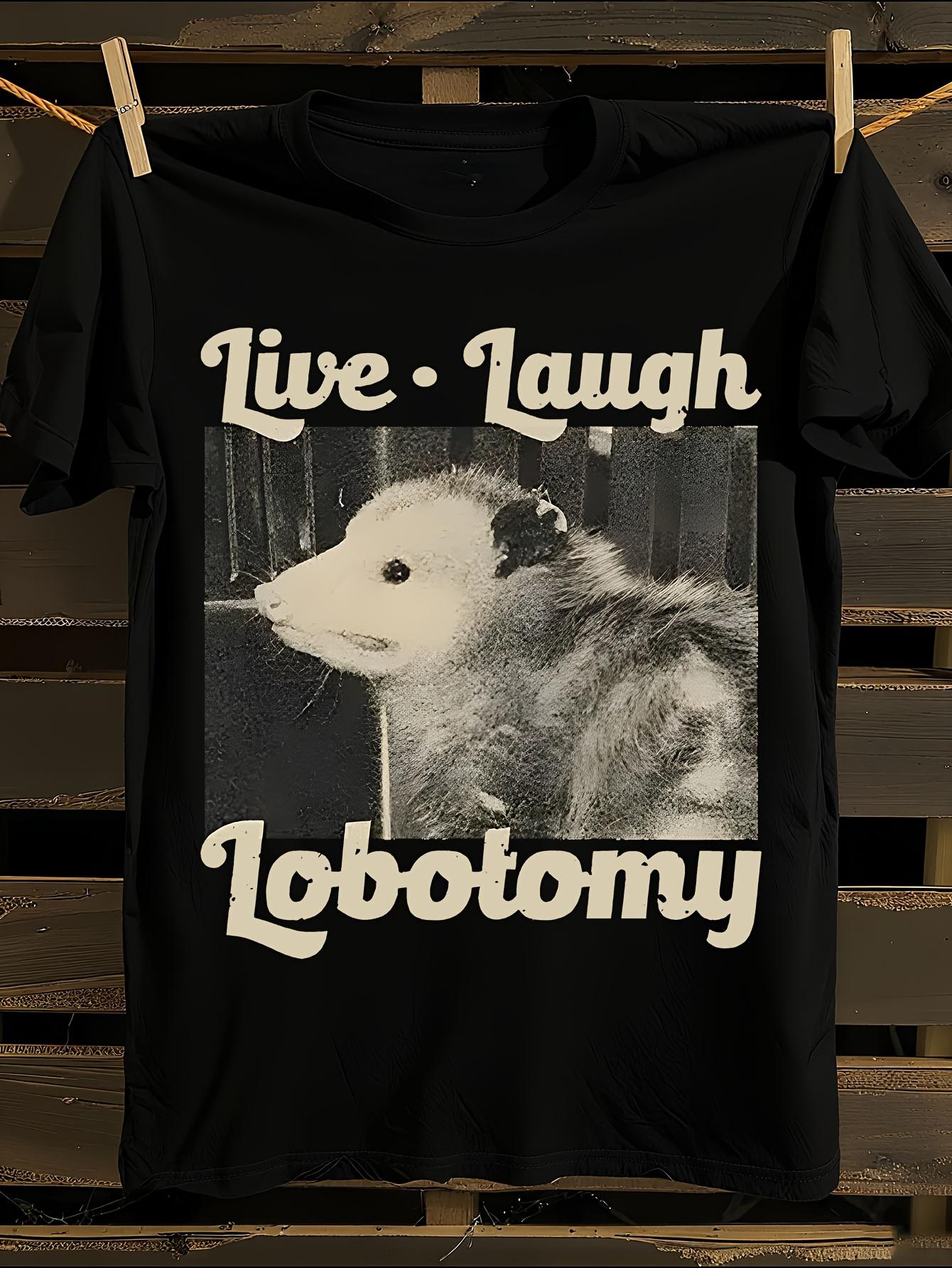Funny Opossum Lobotomy Graphic T-shirt XL