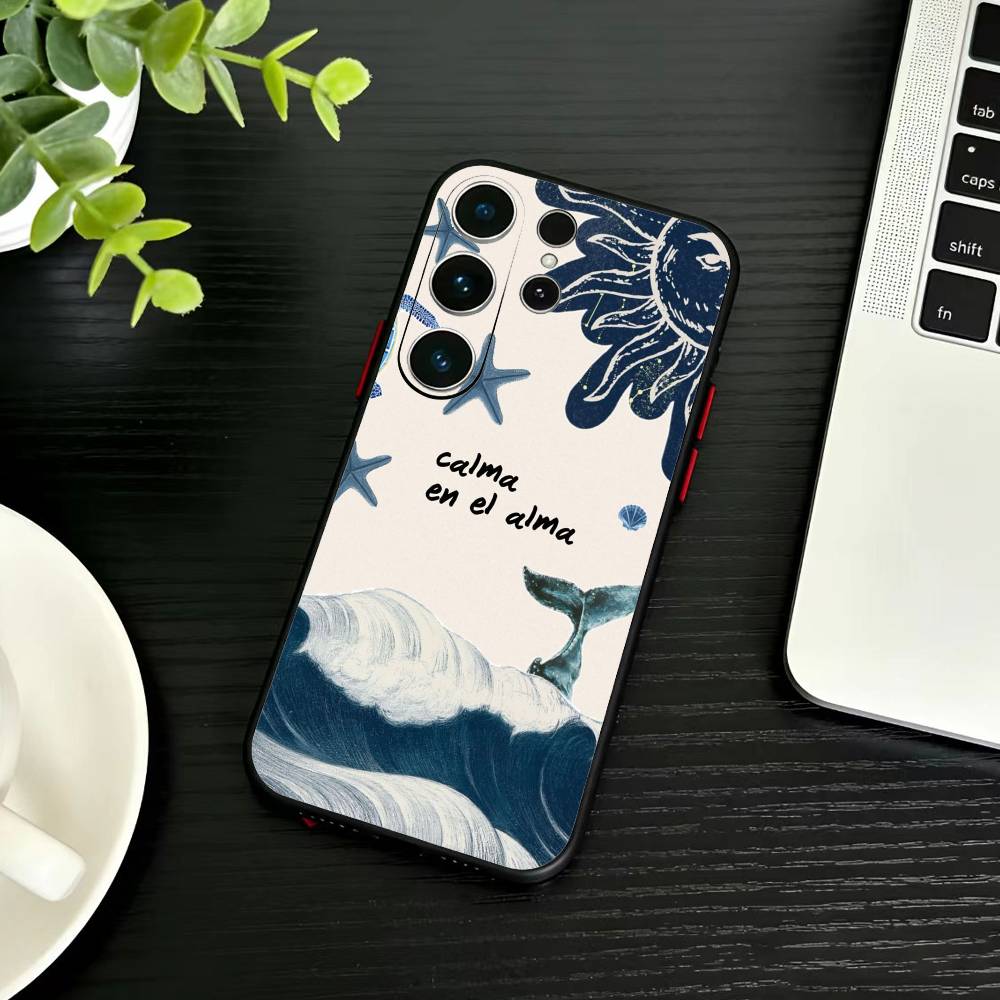 Whale Fall-Art Phone Case For Samsung S26,S25,S24,S23,S22,S21,S20,Ultra,Plus,FE Black Soft Cover