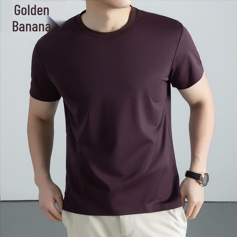 Jinjuyuan Men s Mulberry Silk Cooling Short Sleeve T-Shirt 56