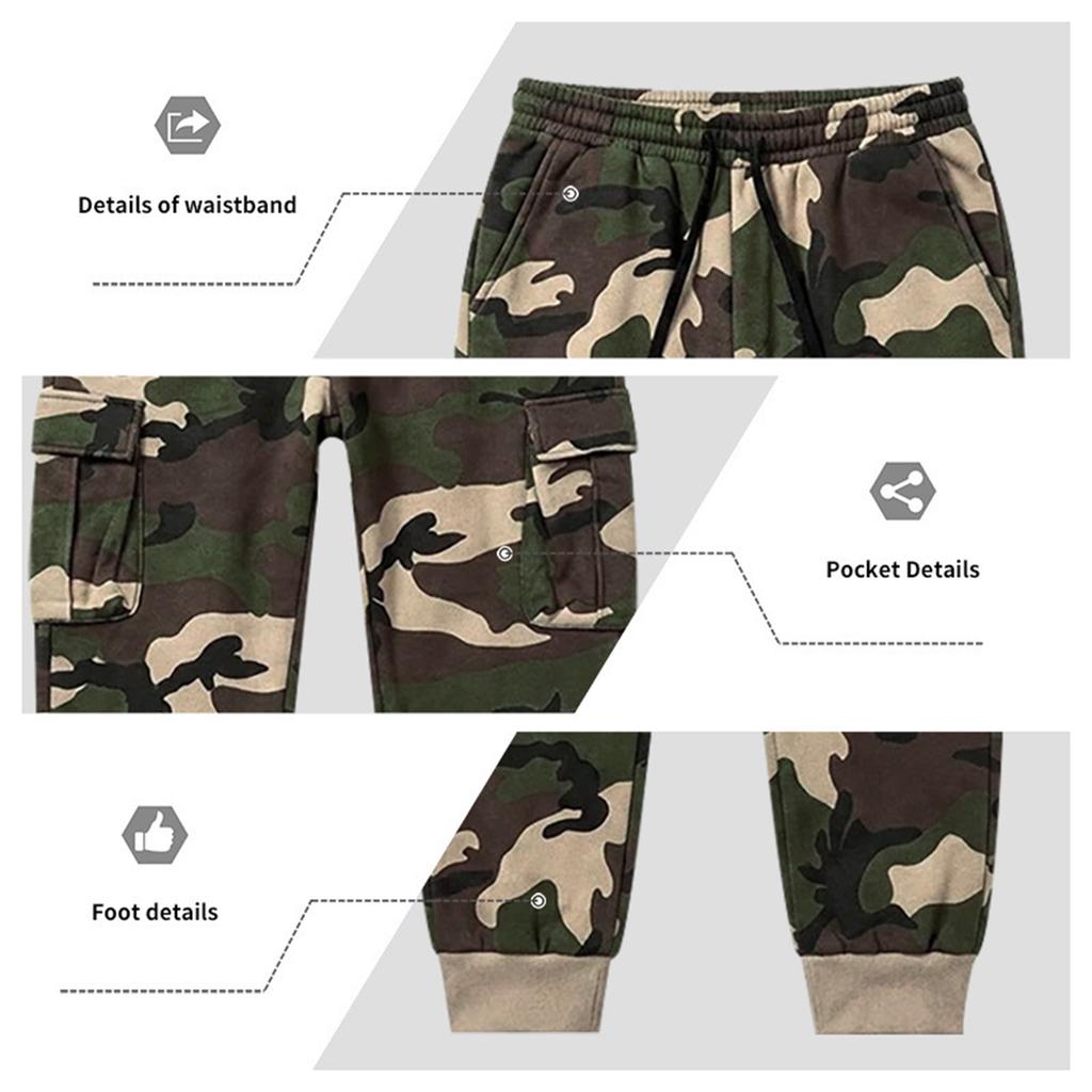 Men's Cargo Sweatpants Loose Fit Hip Hop Joggers for Outdoor Sports
