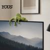 Realistic Dinosaur Model 4 Pcs 3D Printed Monitor Topper, Fun Office Desk Decor, Hanging Paw Figure Cute Animal Car Dashboard Accessory for