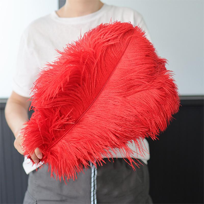 1 pz Piuma di Struzzo Elegante Bianca Soffice per Festa di Matrimonio Stanza di Casa Decorazioni Fai da Te 45-50 cm