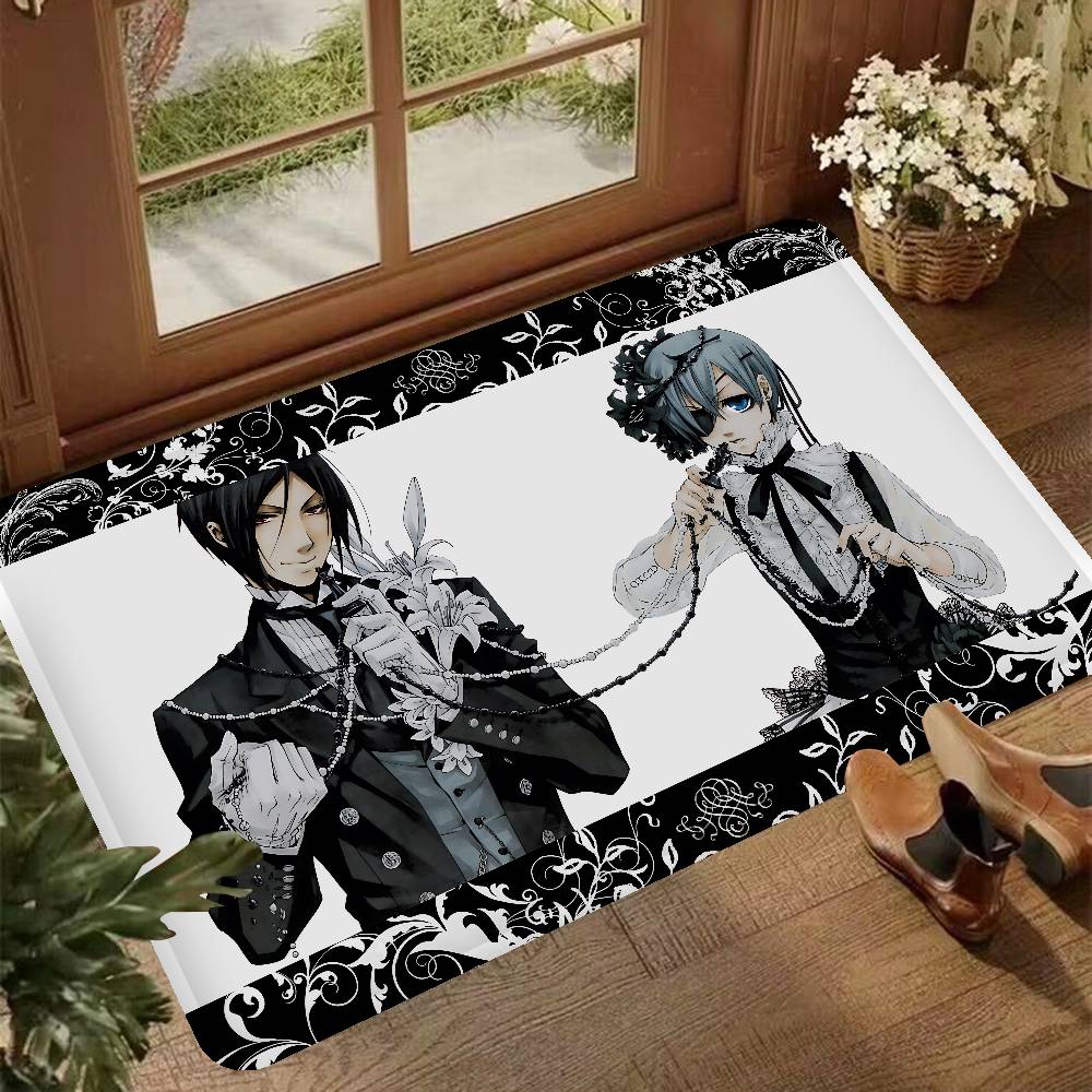 Classic Anime B-Black B-Butler Entrance Door Mat Nordic Style Bedroom Living Room Doormat Home Anti-Slip Modern Home Decor