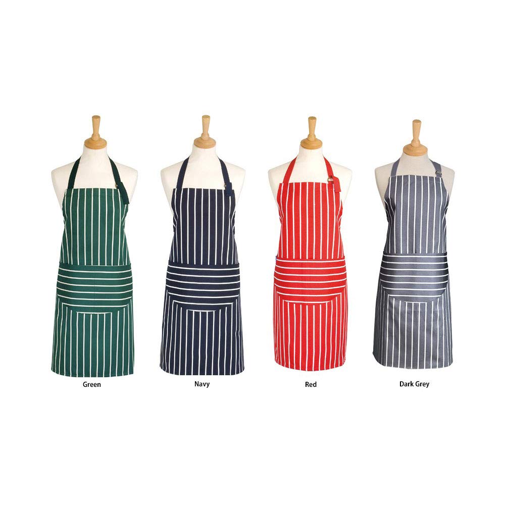Stripe Apron Green Short [Marks International] Butcher's DX-101GR