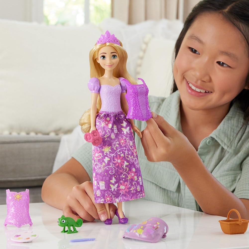 Mattel Disney Princess Pachi! and Big Rapunzel Dress Up Playset with 1 Doll, Pretend Play, From 3...