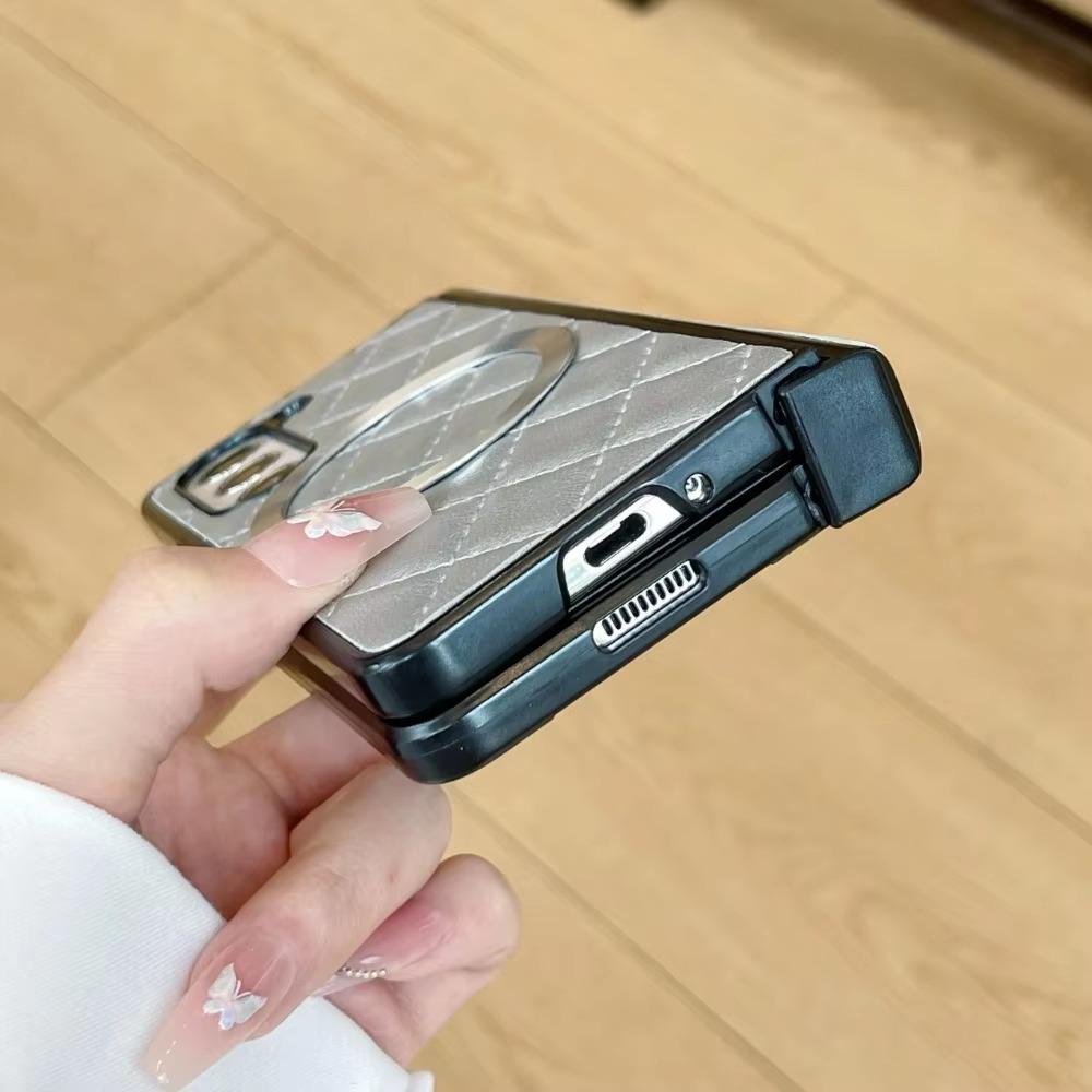 Luxury Business Sle Retro Soft Leather Hinge Phone Case for Samsung Z Fold 7 6 5 4 3 Magnetic Shockproof Protective Back Cover