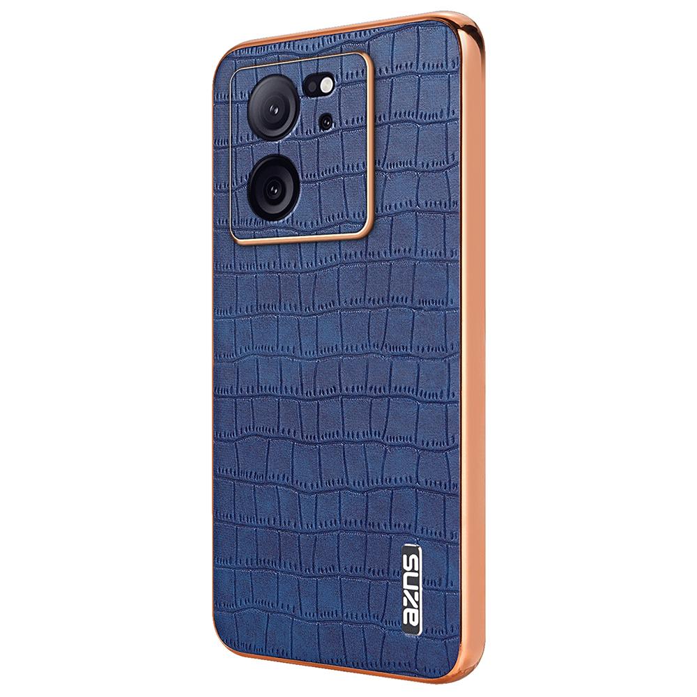 

For Xiaomi Redmi K60 Ultra/13T/13T Pro Case Crocodile Texture Electroplating PU+TPU Phone Cover Blue