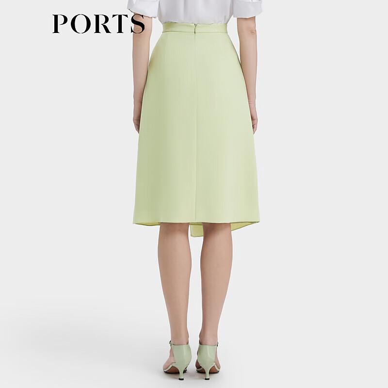 PORTS Women's Layered A-Line Midi Skirt with Waist Chain