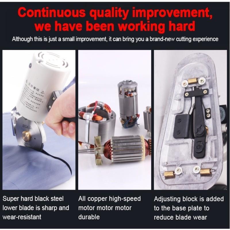 200W Strong Power Electric Fabric Cutter Portable Round Knife Cloth Cutter 90mm Handheld Cloth Cutting Machine