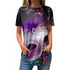 Summer Round Neck 3D Mardi Gras Themed Print T-shirts Fashionable Casual Short Sleeved Women's T-shirts