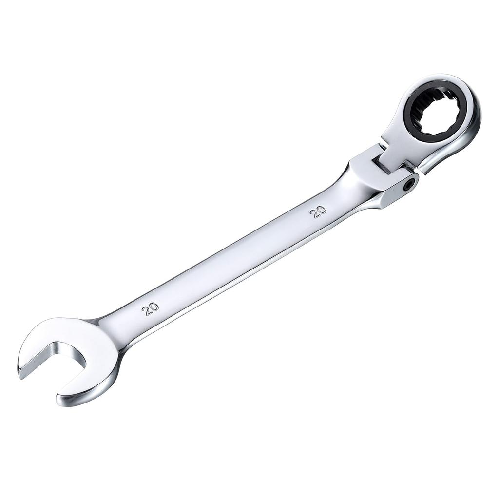 Uxcell 20mm Flex Head Ratchet Rotating Metric Ratchet Combination 72 Chrome Vanadium Ratchet for and Bolts Wrench, 180° Head, Wrench, Teeth, Steel,