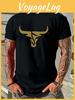Casual 2024 New Summer Daily Mens Tshirt Outdoor Street Men Fashion Shortsleeved Top 3d Bull Head Print Mens Tshirt