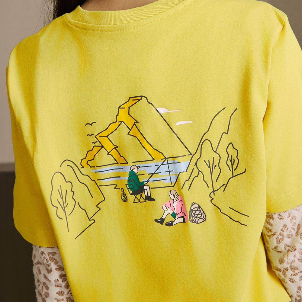 adidas T Shirts Unisex Yellow Crew Neck Moderate Straight Fit KC3061
