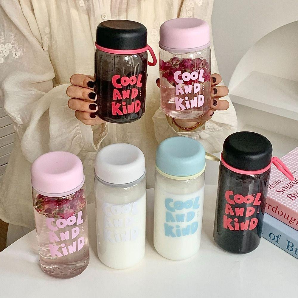 Transparent Milk Water Bottles 400/600ml Drinking Water Bottle Transparent Plastic Cup  Coffee Cups