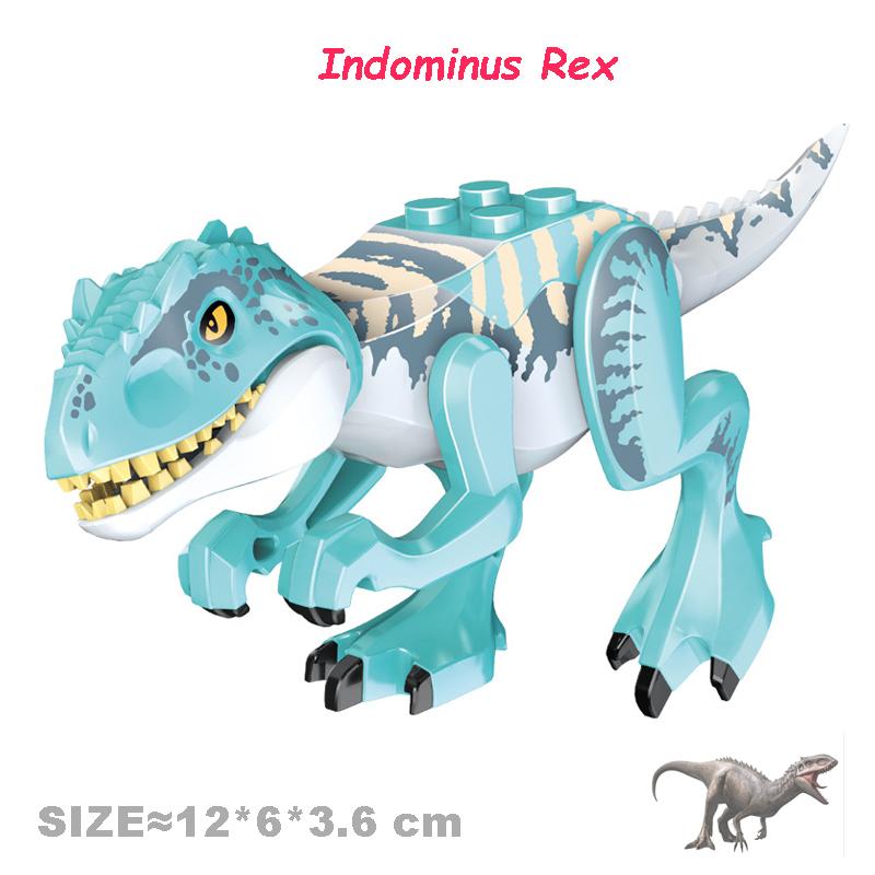 Bright Jurassic Dinosaurs World Velociraptor Triceratops Rex Pterosaur Model Assemble Building Blocks Toys For Children Boy Gift