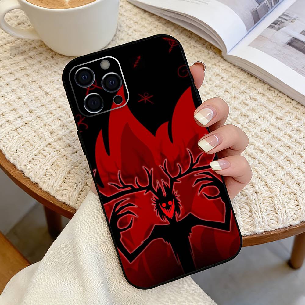 Hazbin Hotel A-Alastor Phone Case For iPhone 17,16,15,14,13,12,11 Plus,Pro Max,XS,Soft Silicone Black Cover