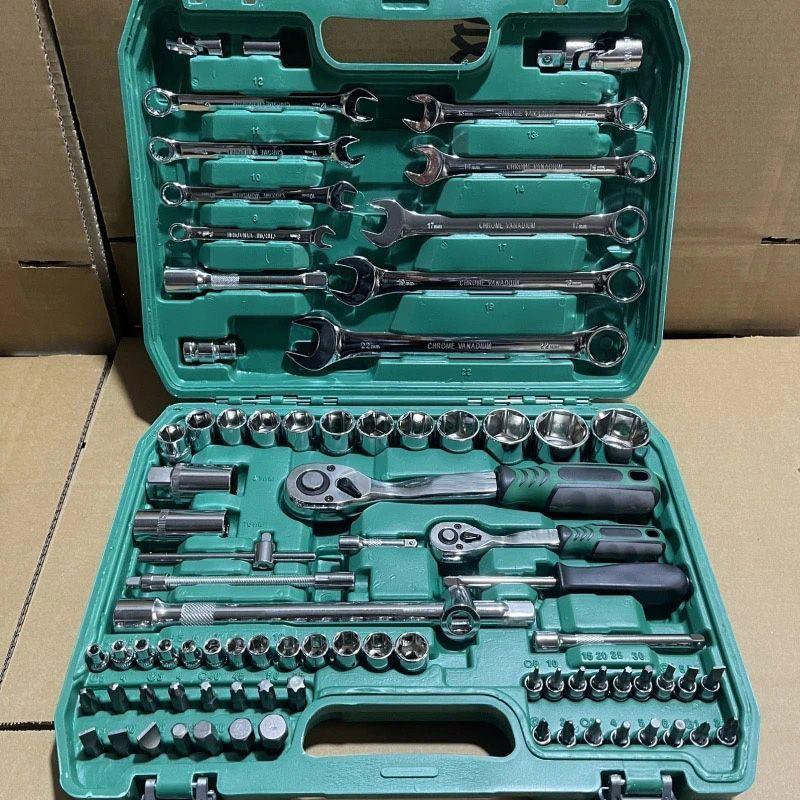 150-Piece Automotive Repair Tool Set: Socket Wrench & Combination Tools for Car Maintenance