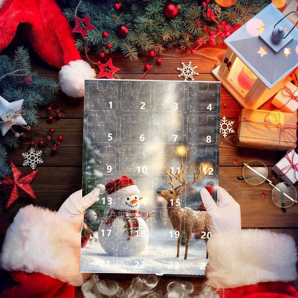 Christmas Countdown Blind Box, Cute Snowman Acrylic Pendant, Christmas Calendar Blind Box