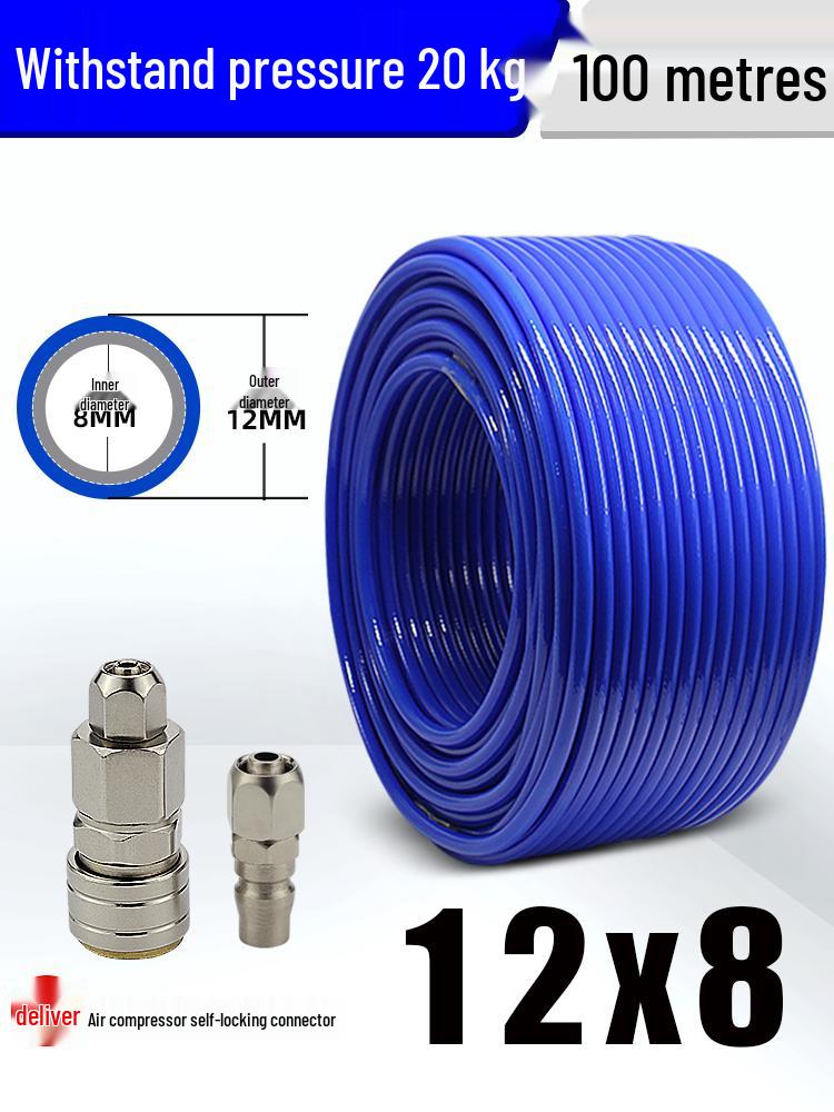 High-Pressure Explosion-Proof PU Air Hose: 8/10/12/16mm Sizes for Air Compressor, Duster, and Pump Applications.
