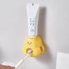 Cute Duck Design Toothpaste Squeezer Wall Mounted Space Saving Auto Dispenser Toothbrush Holder Rack For Home Bathroom