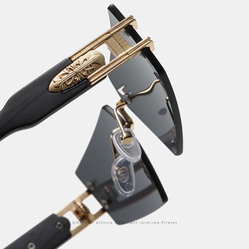 Frameless sunglasses personalized triangle cut edge ladies sunglasses