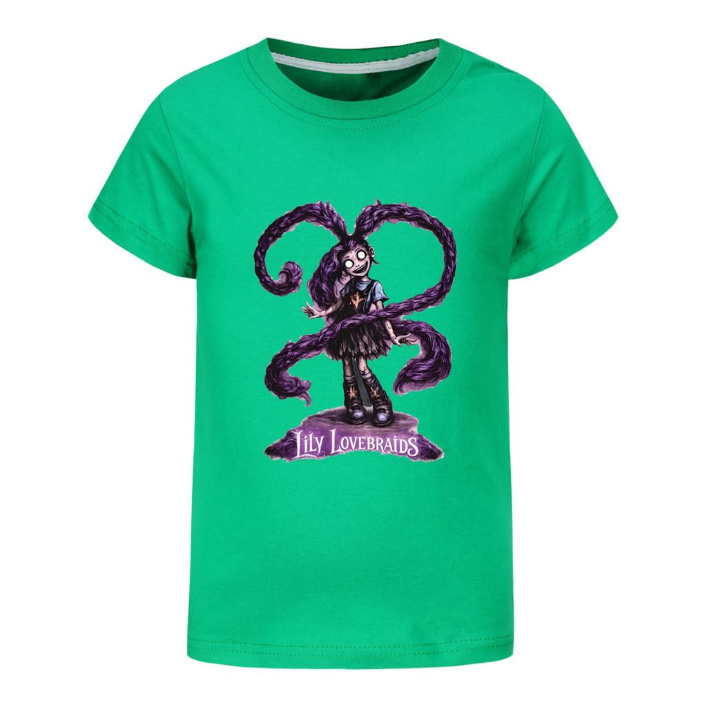5582 Meisjes Bobi Time Lily Print T-shirt met Korte Mouwen
