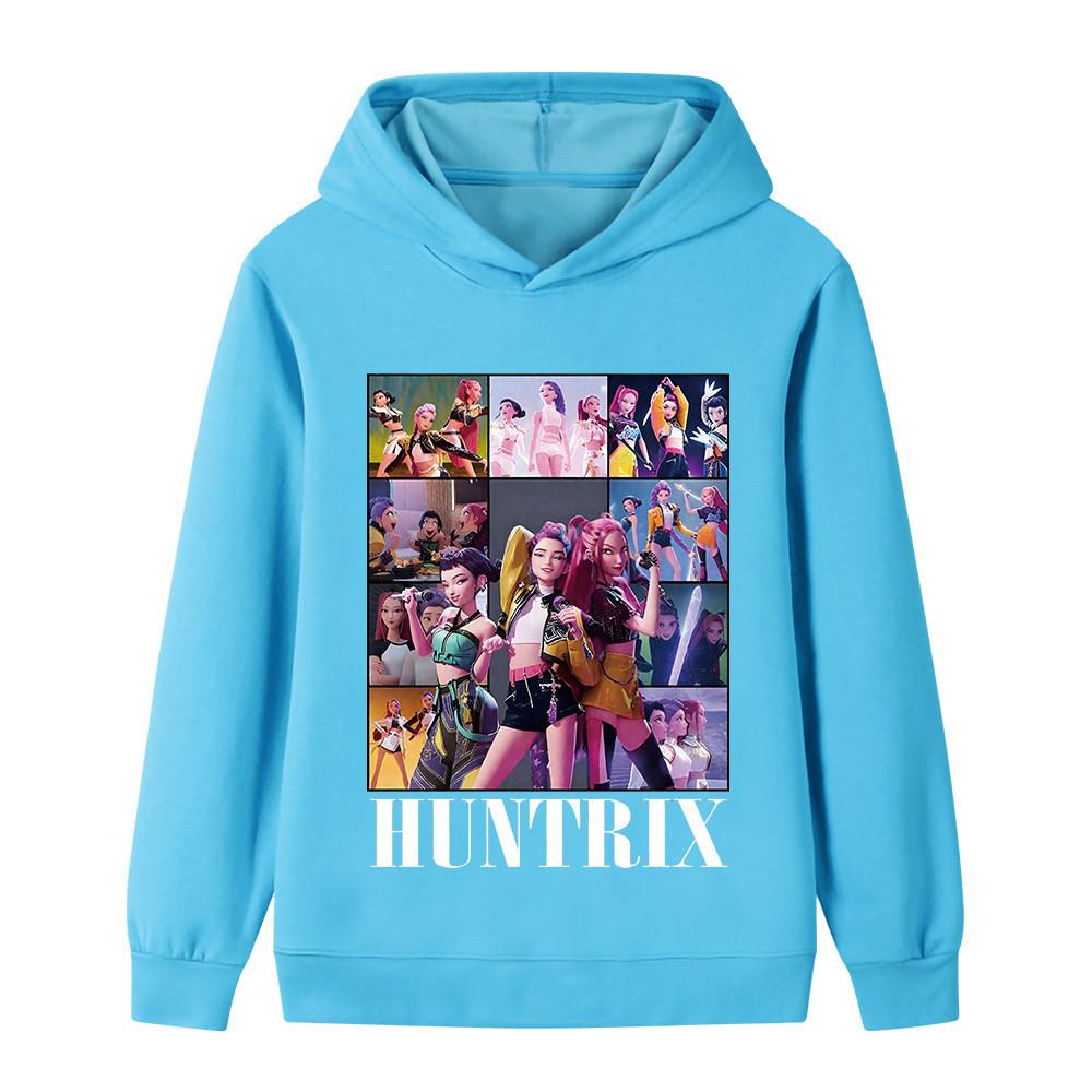 B1223 Kids Boys Girls Kpop Rumi Zoey Mira Print Long Sleeves Hoodie