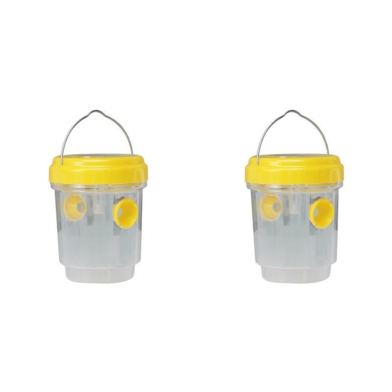 

2X Wasp Trap Outdoor Hanging Solar Powered Wasp Trap Waterproof Outdoor Hanging Trap Non-Toxic Bee Hornet Traps A жовтий