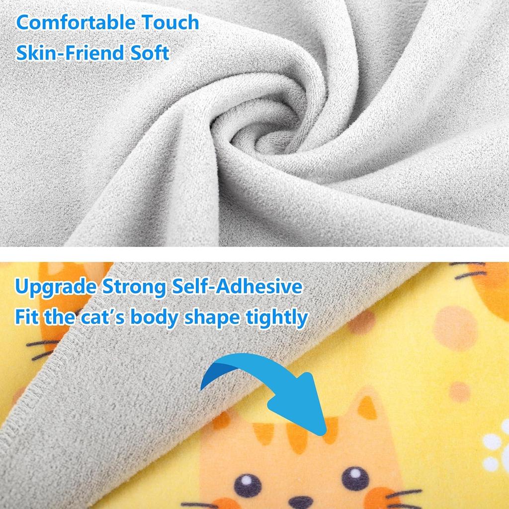 27.5 Inch Cat Grooming wrap Velcro Fabric for Cats Cat wrap for Cutting Nails Pet Grooming Adhesive Restraint Cloth for Calming Anti-Runaway Scratch