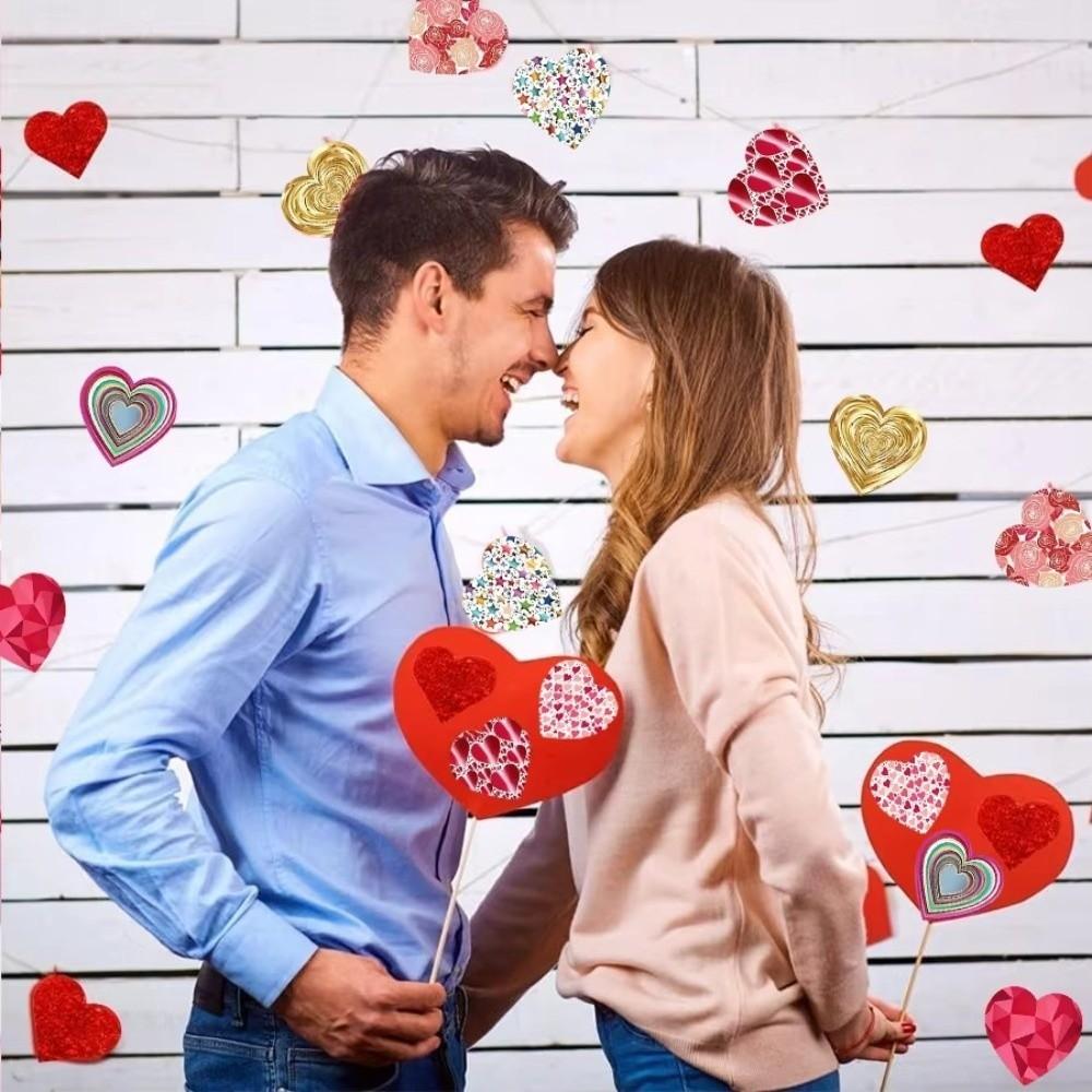 1000Pcs Heart Shaped Love Heart Stickers Self Adhesive Paper Decorative Sticker 2.5cm Cute Gift Sealing Happy Valentine's Day