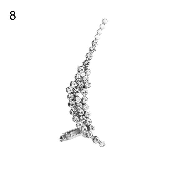 1Pc Women Rhinestone Flower Butterfly Ear Stud Cuff Clip Earring Helix Jewelry
