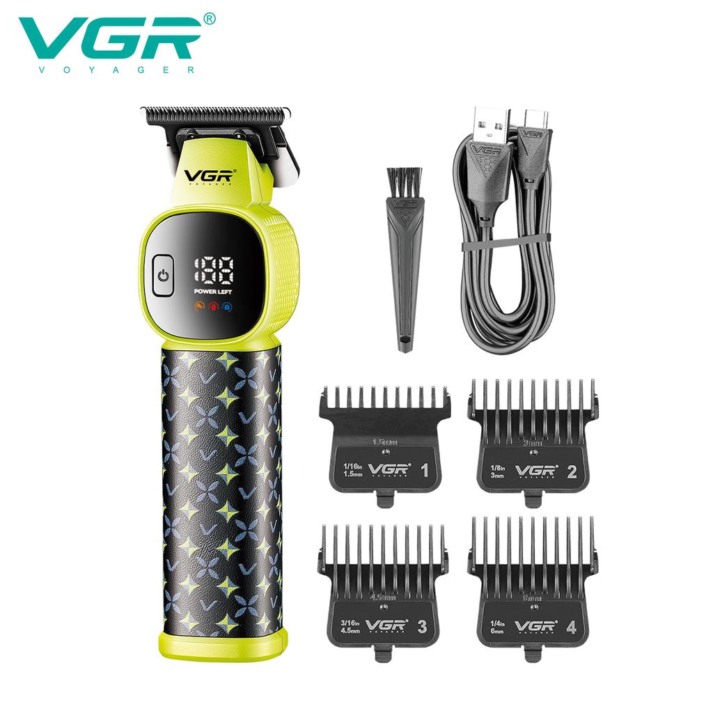 VGR V-185 Men's Hair Clipper Body Hair Trimmer USB Pusher Powerful with LED Intelligent Digital Display Pusher Home Razor Shaver Oil Head Clipper