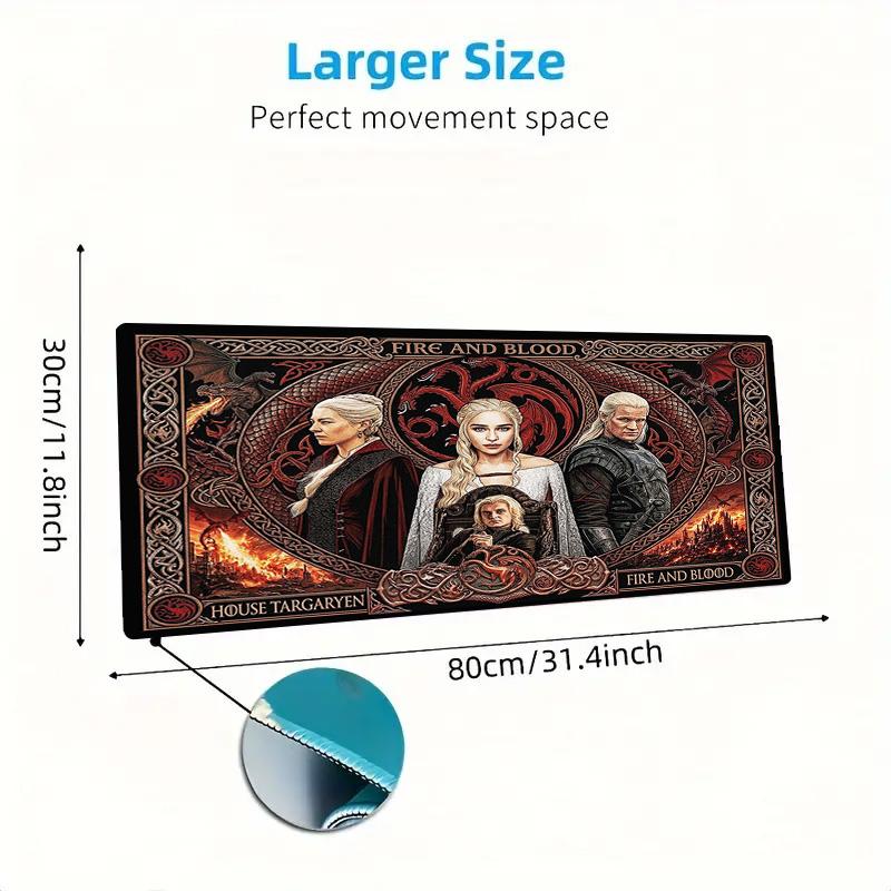 House of Dragon Color Mouse Pad Large Gaming Table Cushion Non-slip Laptop Tablet Big Mousepad XXL Mat Mini PC Playmat With Lock edge