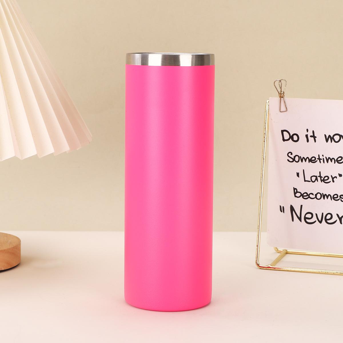 

Straight Cup Stainless Straight Tube Vacuum Insulate Cup Big Cap Transparent Case Cold Car Drinking Cup Durable Durable 20oz