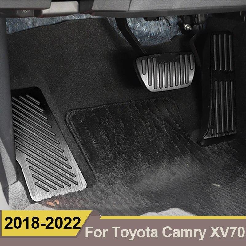 Aluminum Auto Car Pedals Cover Fuel Brake Footrest Pads Plate Cover For Toyota Camry 70 V70 2018    2022 Accessories