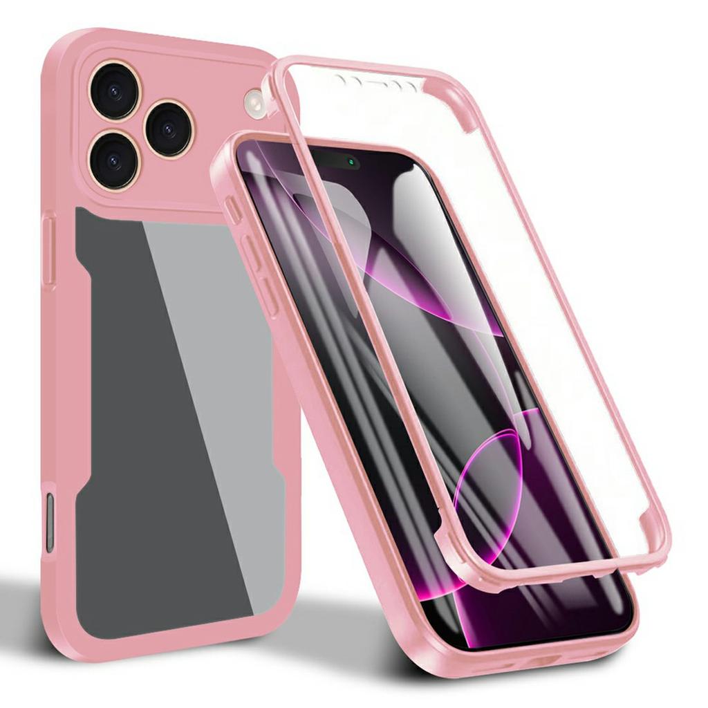 For iPhone 17 Pro Case Acrylic+TPU Clear Phone Cover with PET Screen Film