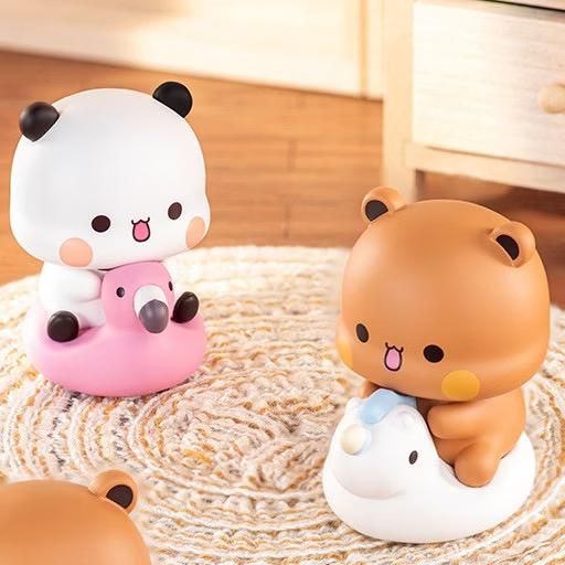 New Genuine  Cute Panda Yier And Bubu Couple Daily Series V3 Anime Kawaii Figure Trendy Home Decor Collectible Toy Gift