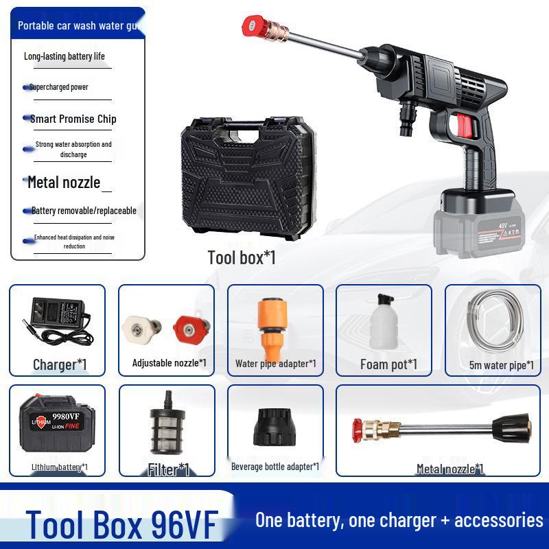 Tragbare Hochleistungs-Kabellose Auto-Wasch-Drucksprühpistole