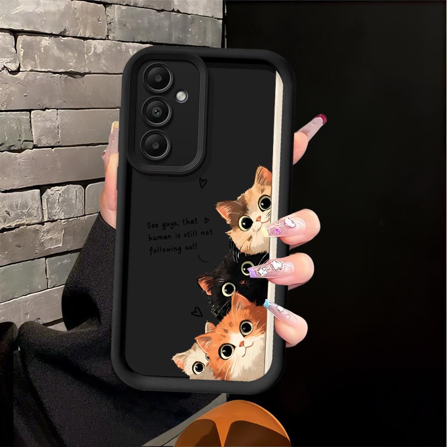 Cute Cartoon Kitten Phone Cover Case for Samsung Galaxy A16 A51 A73 A26 A32 A15 A23 A12 A13 A34 A35 A36 A71 A72 A53 A54 A56
