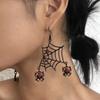 Zinc Zinc Alloy Spider Web Earrings Rhinestone Spider Pendant Earrings Fashion Halloween Earrings  Couple