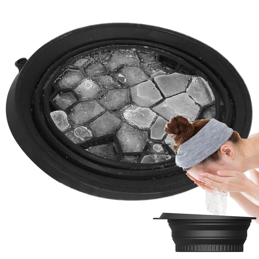 1pc NEW Face Ice Bath Bowl For Facials Plunge Dipping Face Folding Ice Facials Washbasin Facials Skin Cares Tool For Home Travel
