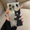 Przezroczyste kwadratowe etui na tył z tubą Ochrona obudowy dla iPhone 15 Plus 12 14 Pro Max 13 16 ProMax 11 Anti-Oxygen, wzór kota dla pary