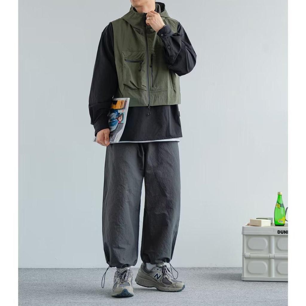 Japanische Cityboy-Arbeitsweste mit Kapuze für Herren – leichtes Design mit mehreren Taschen für den Sommer