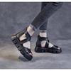 Damen Vintage Plateau Römersandalen