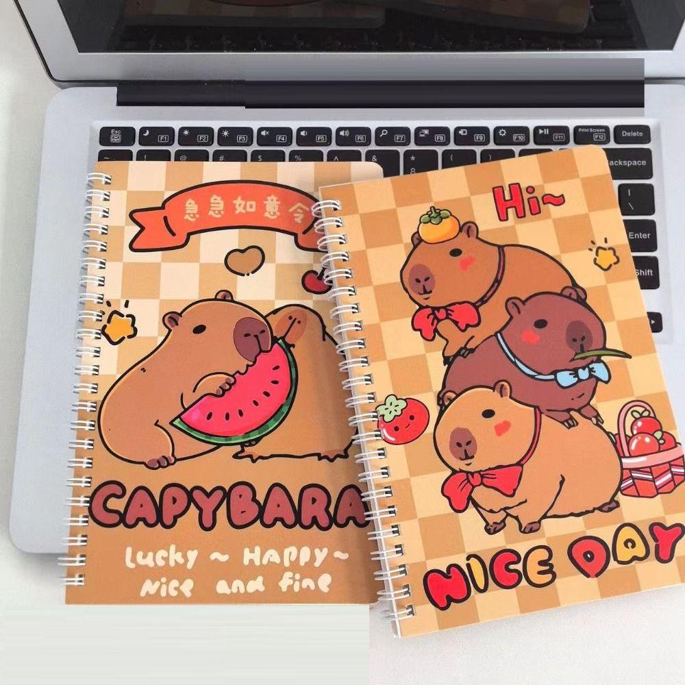 4PCS Anime Capybara Notebook Thickened School Supplies Creative Diary Notebook