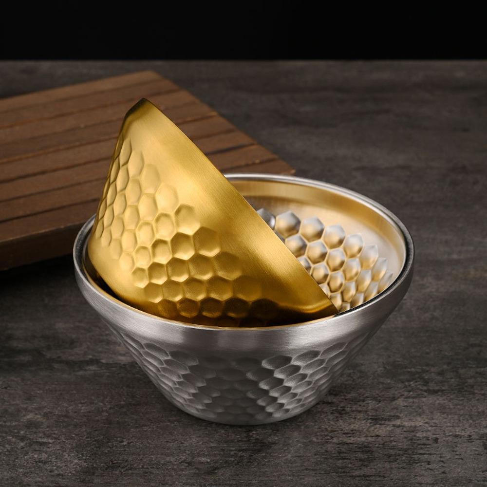 Unbreakable Salad Bowl 304 Stainless Steel Insulated Bowl Korean V-shaped Rice Bowl  Restaurant