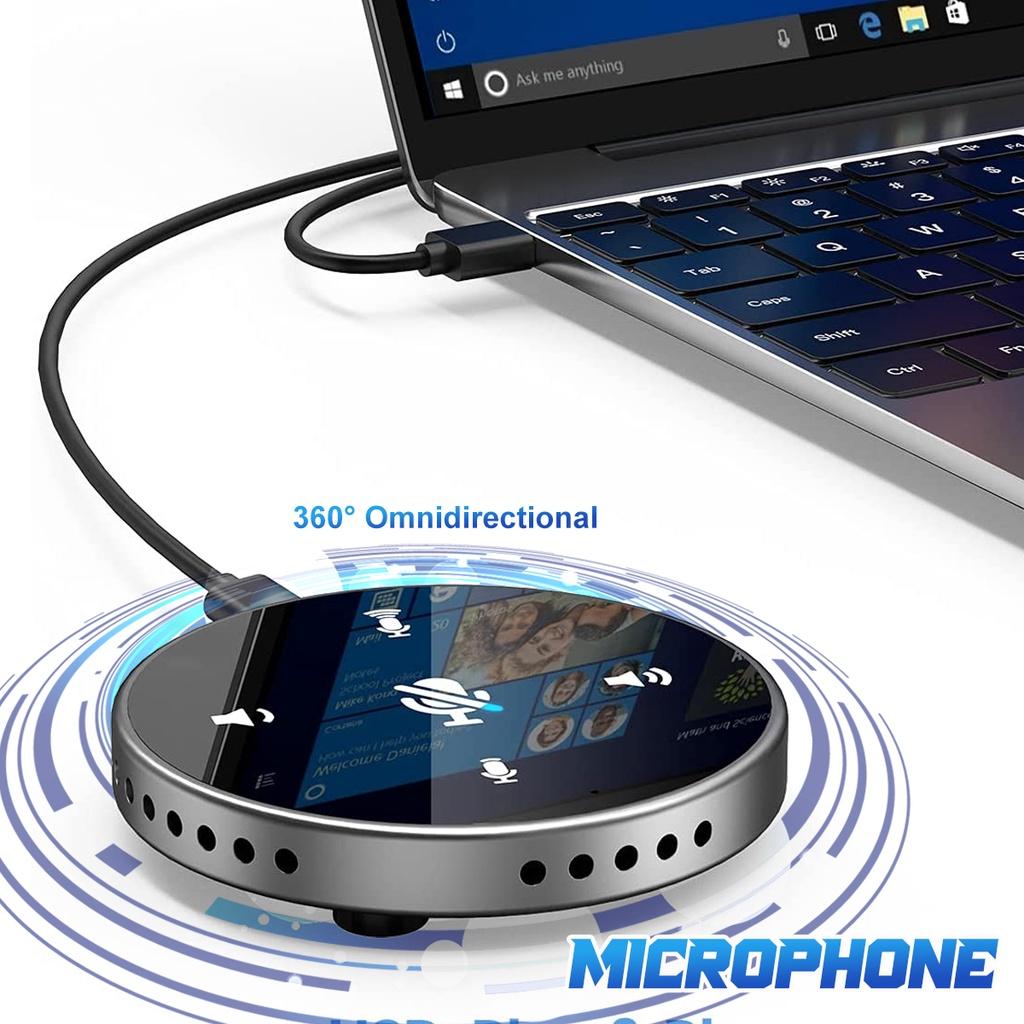 3W USB Portable Desktop Conference Speaker Microphone Built-in Speaker 360 ° VLOG Living Omnidirectional PC Computer