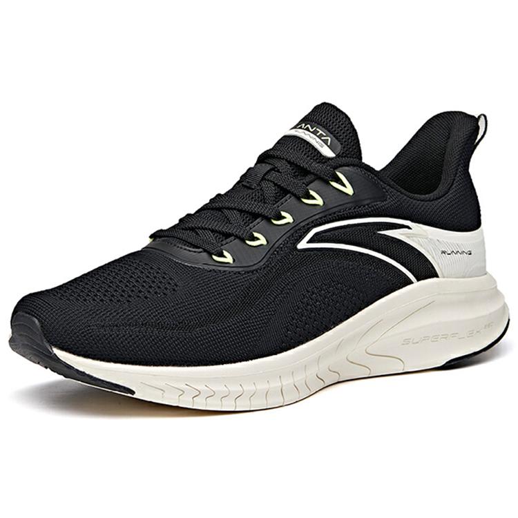 New Anta Cushioned Slip Resistant Abrasion Resistant Low Top Running Shoes Men's Black 112035547-1