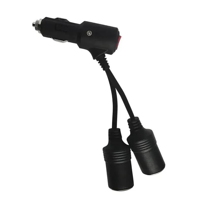 12/24V 2-in-1 Auto-Netzteil Verteileradapter mit Ein/Aus-Schalter 1 Stecker auf 2 Buchsen Y-Verteiler Zigarettenanzünder-Adapter