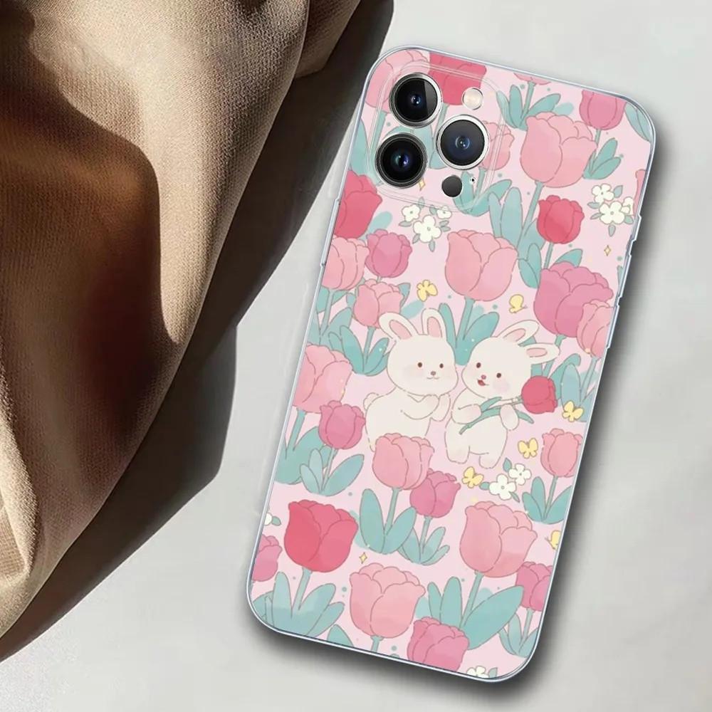 Husă pentru telefon mobil iPhone15 Pro, husă pentru telefon mobil cu iepurași drăguți și prietenii lor, trimiteți poze.
